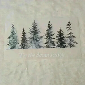 Taylor Swift Green and White Christmas Tree 'Tis The Damn Season DTF Transfer